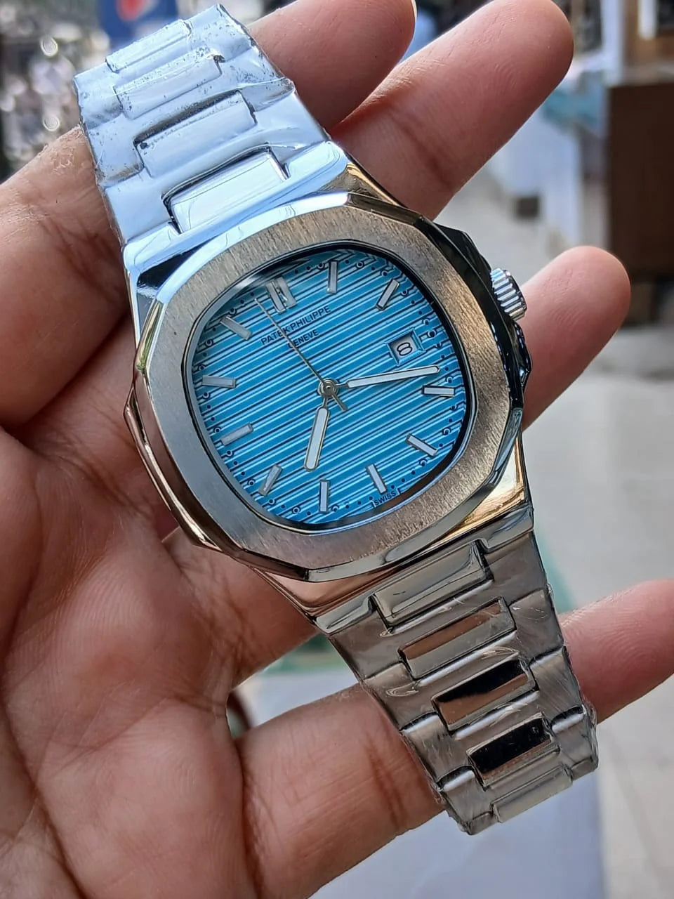 Patek Philippe Nautilus Blue Dial Stainless Steel Luxury Watch