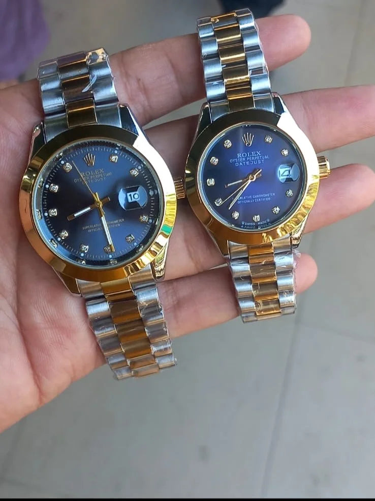 Rolex Datejust – Two-Tone Oystersteel & Yellow Gold, Blue Dial with Diamond Hour Markers