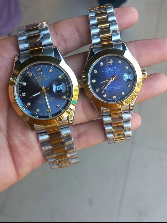 Rolex Datejust – Two-Tone Oystersteel & Yellow Gold, Blue Dial with Diamond Hour Markers