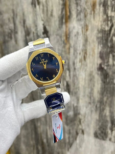 Arabic Aura Watch – Two-Tone Black Dial with Gold Accents