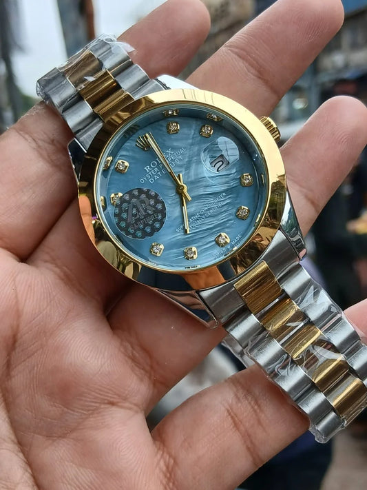 Rolex Datejust Two-Tone Yellow Gold & Oystersteel with Blue Diamond Dial