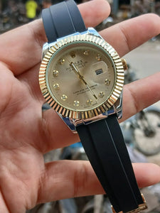 Rolex Oyster Perpetual Datejust Two-Tone Gold Dial with Rubber Strap